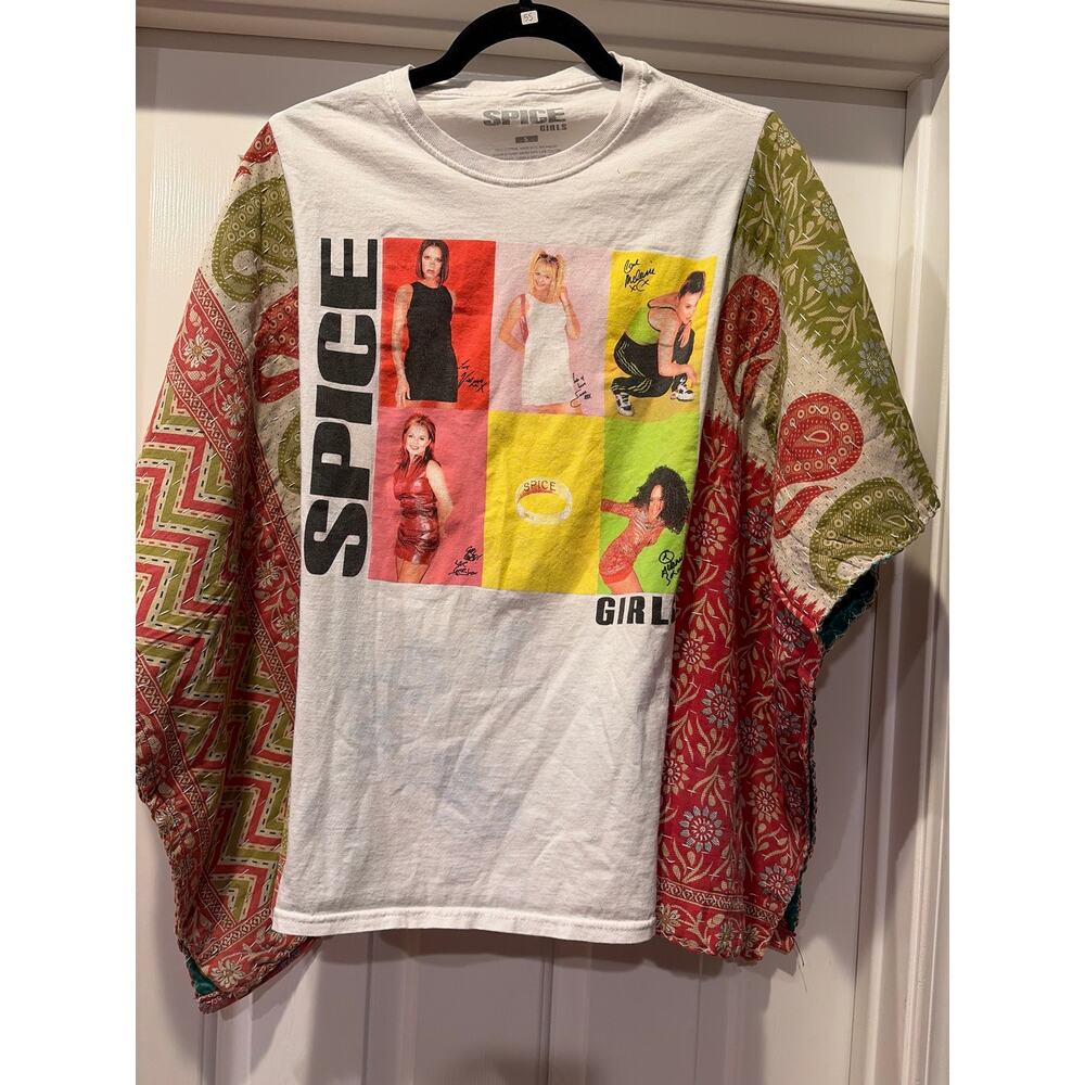 Spice Girls Upcycled Kantha Tunic Top Shirt OS Handmade Boho